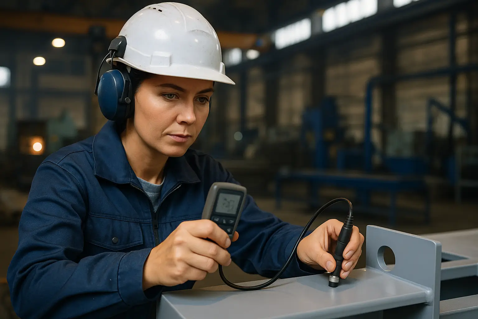 проверка толщины покрытия на металлическом изделии